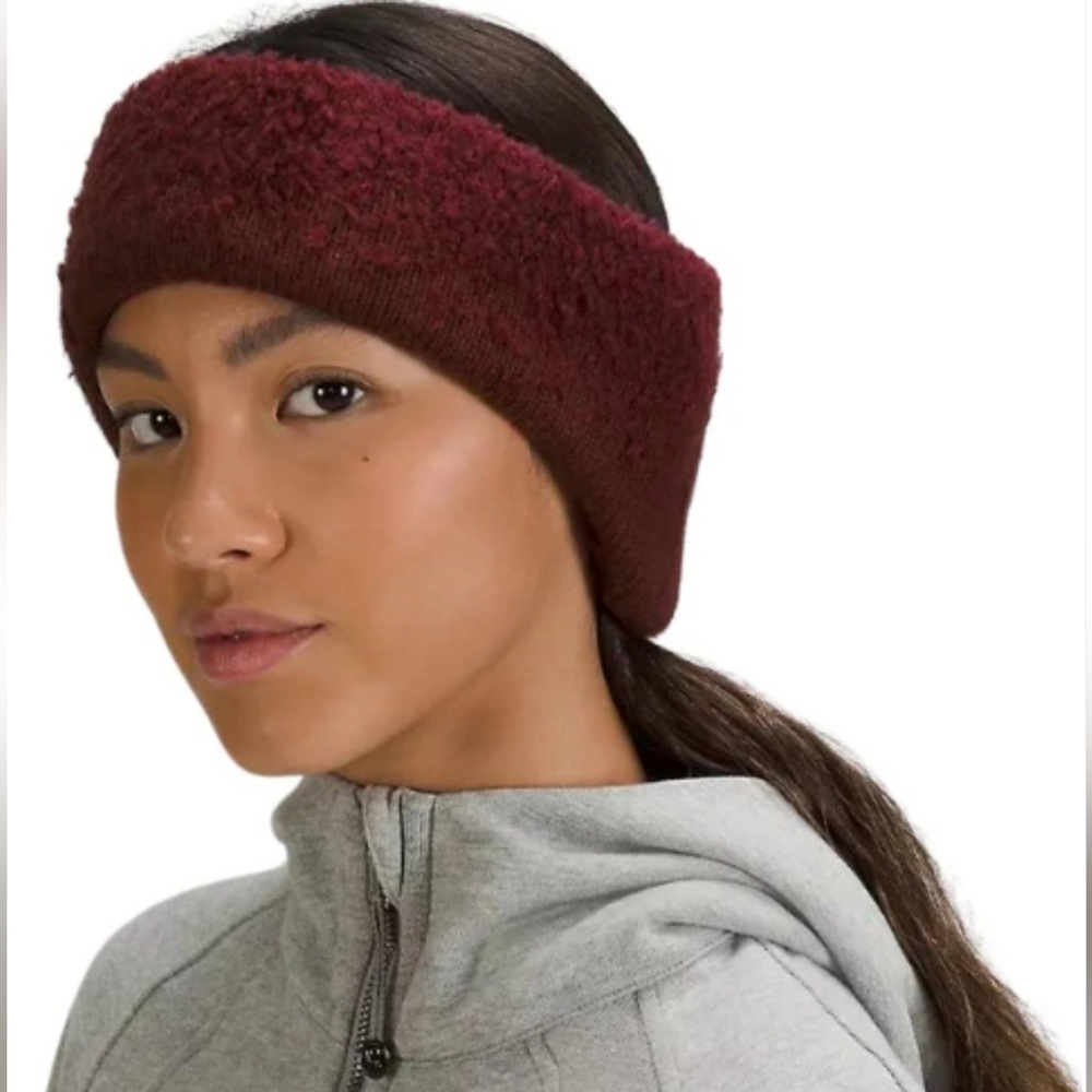 NWT Lululemon Ombre Knit Textured Ear Warmer ONE SIZE (Red Merlot) - Picture 1 of 12